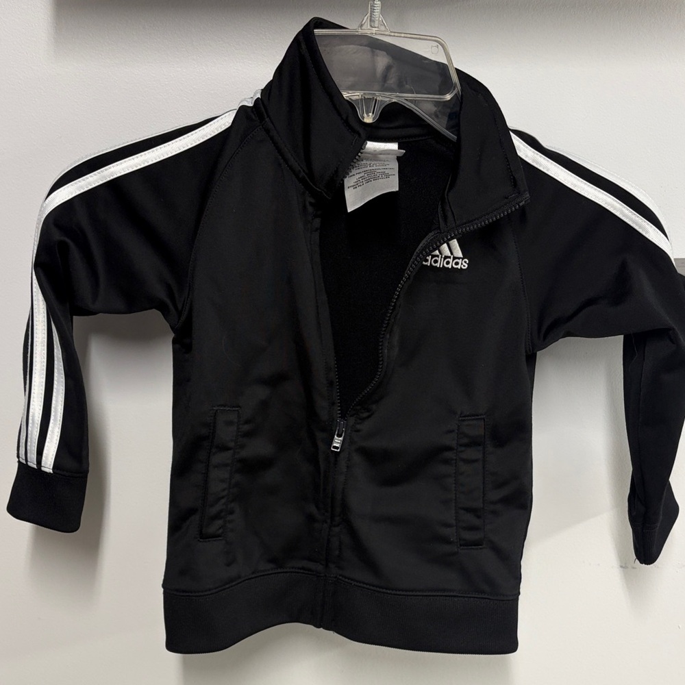 Adidas Black Jacket with White Accents